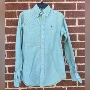 Ralph Lauren Light Green Button Down Shirt Custom Fit size XS